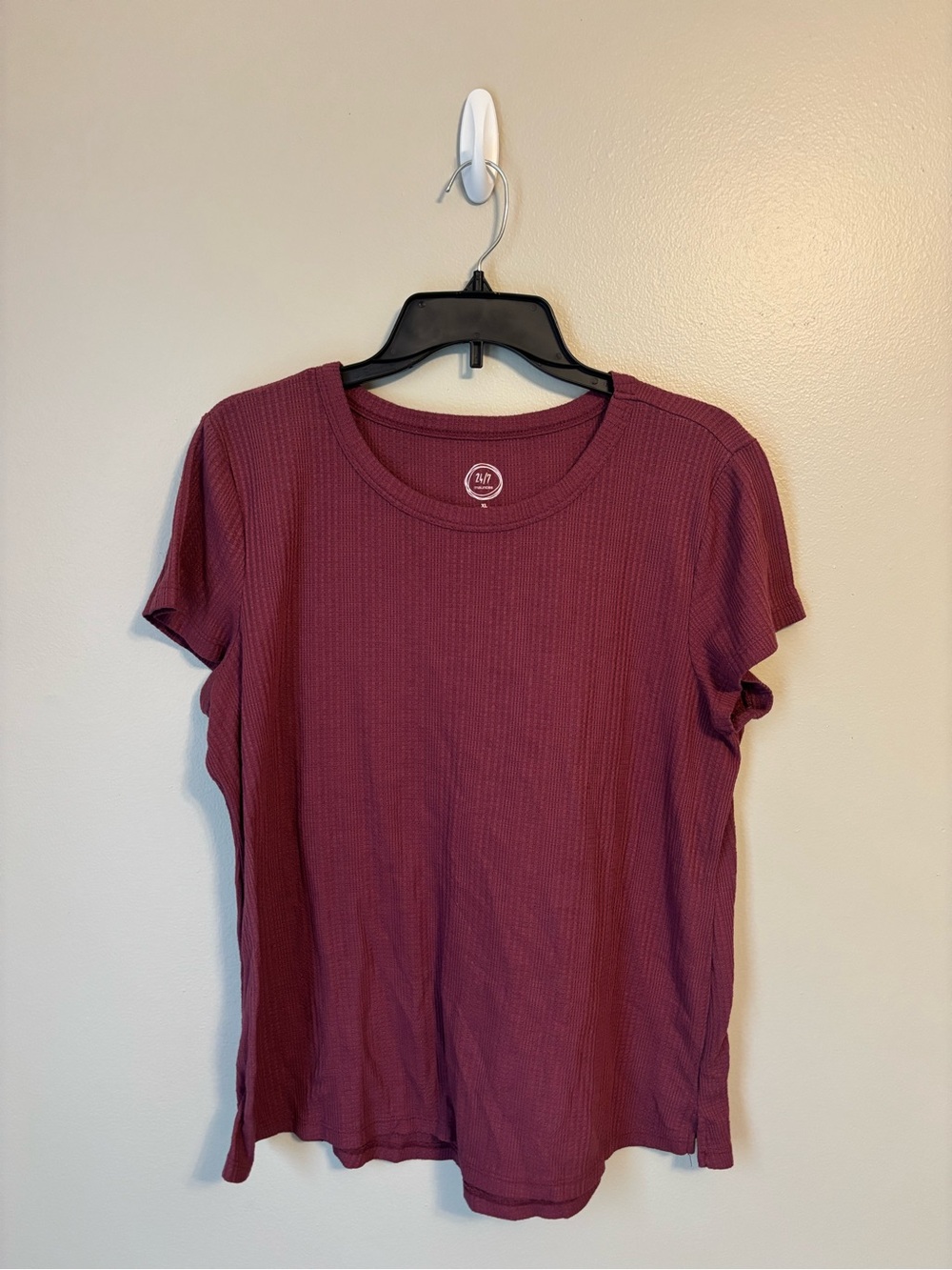 Maurices Ribbed Short Sleeve Top - Wine